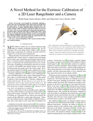 PDF Document Cover - Extrinsic Calibration of 2D Laser Rangefinder and Camera: A Novel Analytical Method